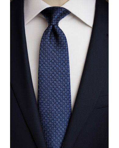 Cravate.tn | Collection Ambassadeur : Cravate bleu avec motifs
