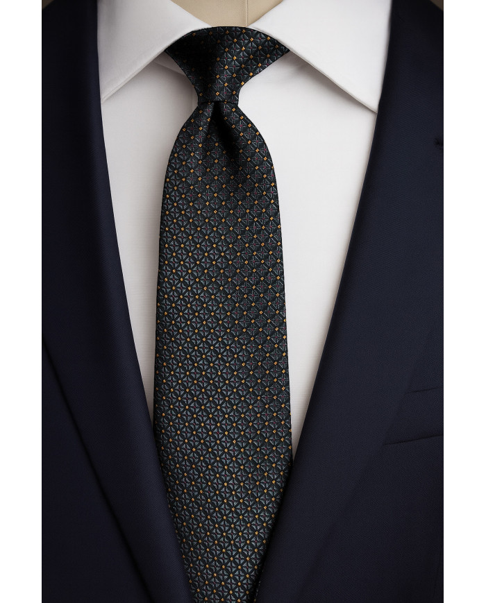 Collection Ambassadeur : Cravate verte foncé avec motifs