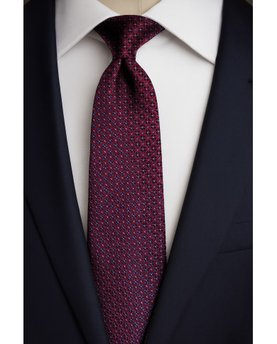 Cravate.tn | Collection Ambassadeur : Cravate bordeaux foncé avec motifs