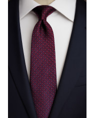 Cravate.tn | Collection Ambassadeur : Cravate bordeaux foncé avec motifs