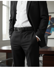 Cravate.tn | Ceinture Cuir grainé : noire Cravate.tn | Ceinture Cuir grainé : noire