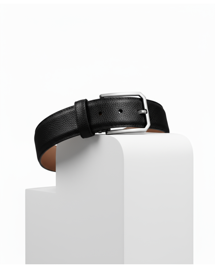 Cravate.tn | Ceinture Cuir grainé : noire Cravate.tn | Ceinture Cuir grainé : noire