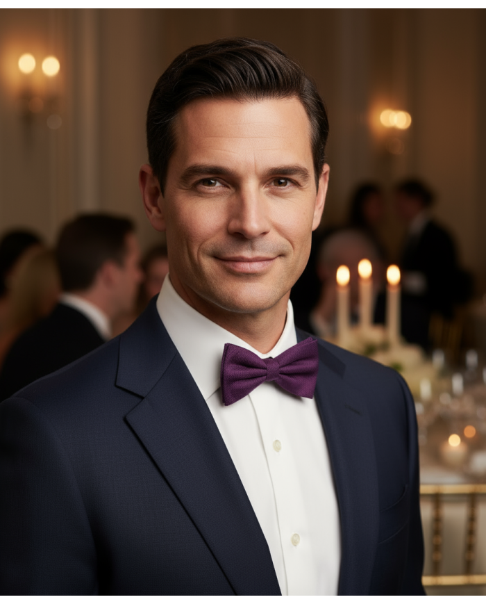 Cravate.tn | Nœud papillon aubergine faux uni Cravate.tn | Nœud papillon aubergine faux uni