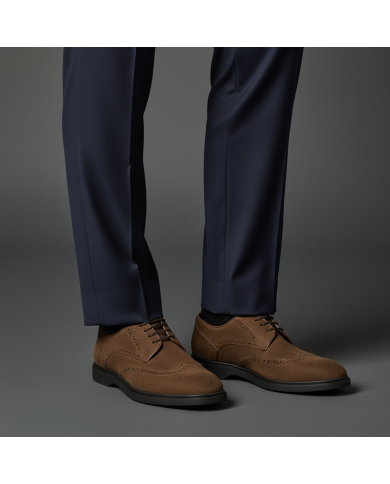 Chaussures Lorenzi en cuir daim : Marron clair