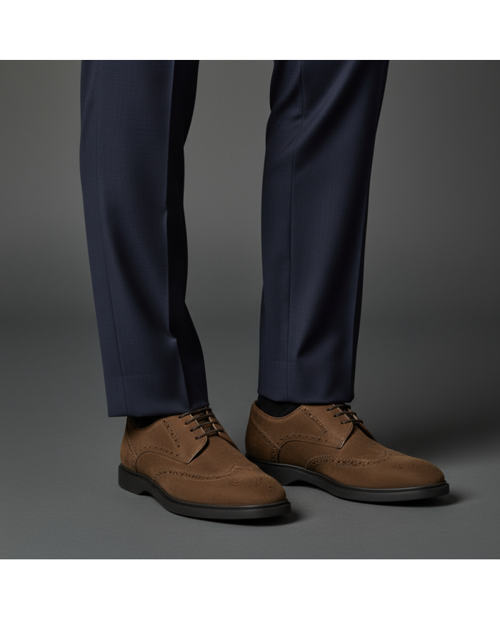 Chaussures Lorenzi en cuir daim : Marron clair Chaussures Lorenzi en cuir daim : Marron clair