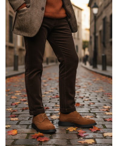 Chaussures Lorenzi en cuir daim : Camel Chaussures Lorenzi en cuir daim : Camel