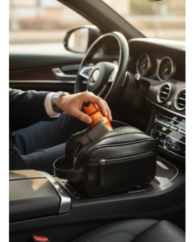 Cravate.tn | Trousse pour homme Noir Grainé