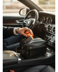 Cravate.tn | Trousse pour homme Noir Grainé