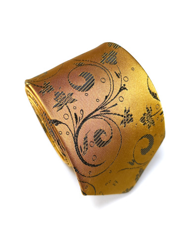 Cravate.tn | Cravate jaune avec motifs florale