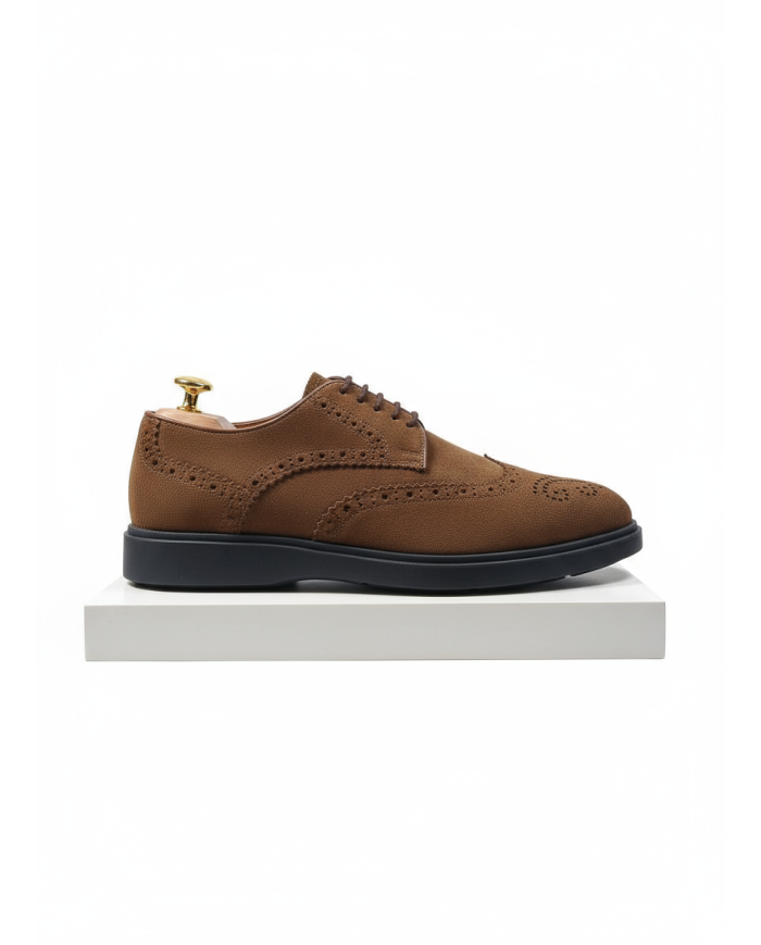 Chaussures Lorenzi en cuir daim : Marron clair