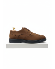 Chaussures Lorenzi en cuir daim : Marron clair