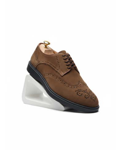 Chaussures Lorenzi en cuir daim : Marron clair