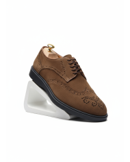 Chaussures Lorenzi en cuir daim : Marron clair