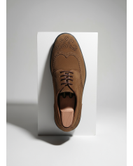 Chaussures Lorenzi en cuir daim : Marron clair