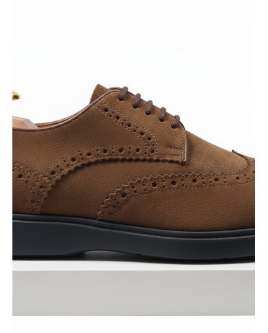 Chaussures Lorenzi en cuir daim : Marron clair
