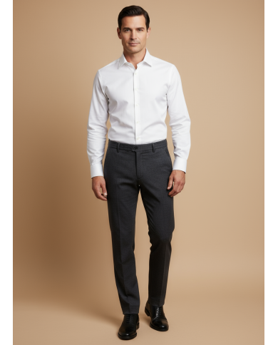 Pantalon en laine : Gris charbon