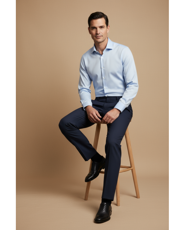 Pantalon en laine : Bleu Marine