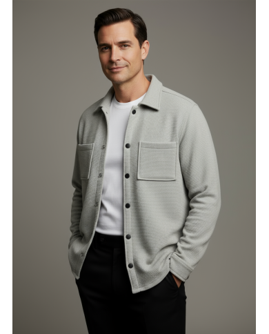 Cravate.tn | Surchemise en gris texturé