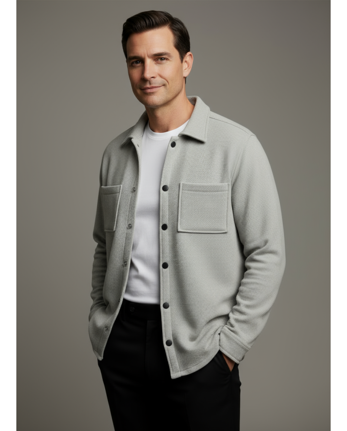 Cravate.tn | Surchemise en gris texturé