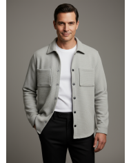 Cravate.tn | Surchemise en gris texturé