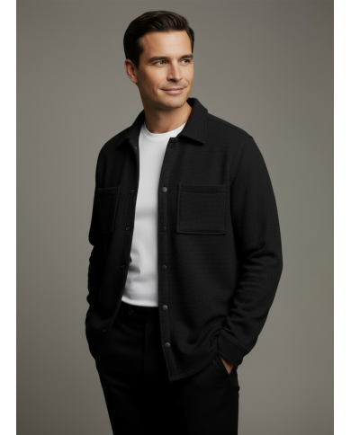 Cravate.tn | Surchemise en noir texturé