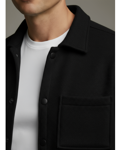 Cravate.tn | Surchemise en noir texturé