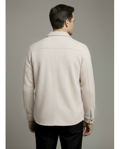 Cravate.tn | Surchemise en beige texturé