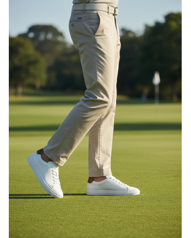 Cravate.tn | Sneakers Cuir blanc crispé - Izem