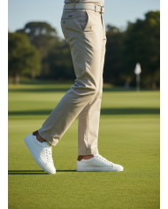 Cravate.tn | Sneakers Cuir blanc crispé - Izem