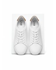 Cravate.tn | Sneakers Cuir blanc crispé - Izem