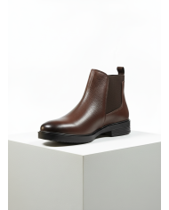 Chelsea boot en cuir : marron grainé