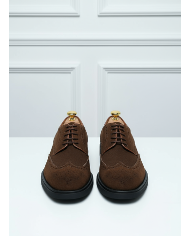 Chaussures Lorenzi en cuir daim : marron foncé