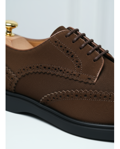 Chaussures Lorenzi en cuir daim : marron foncé
