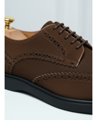 Chaussures Lorenzi en cuir daim : marron foncé