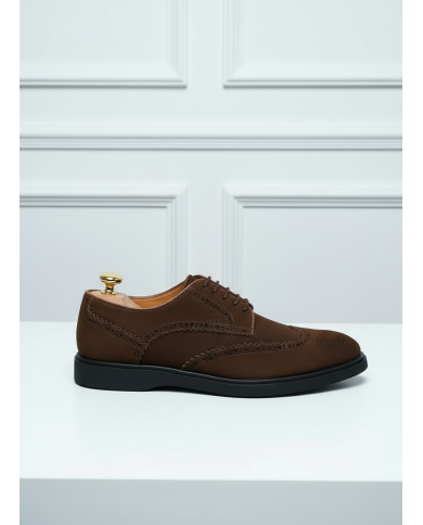 Chaussures Lorenzi en cuir daim : marron foncé