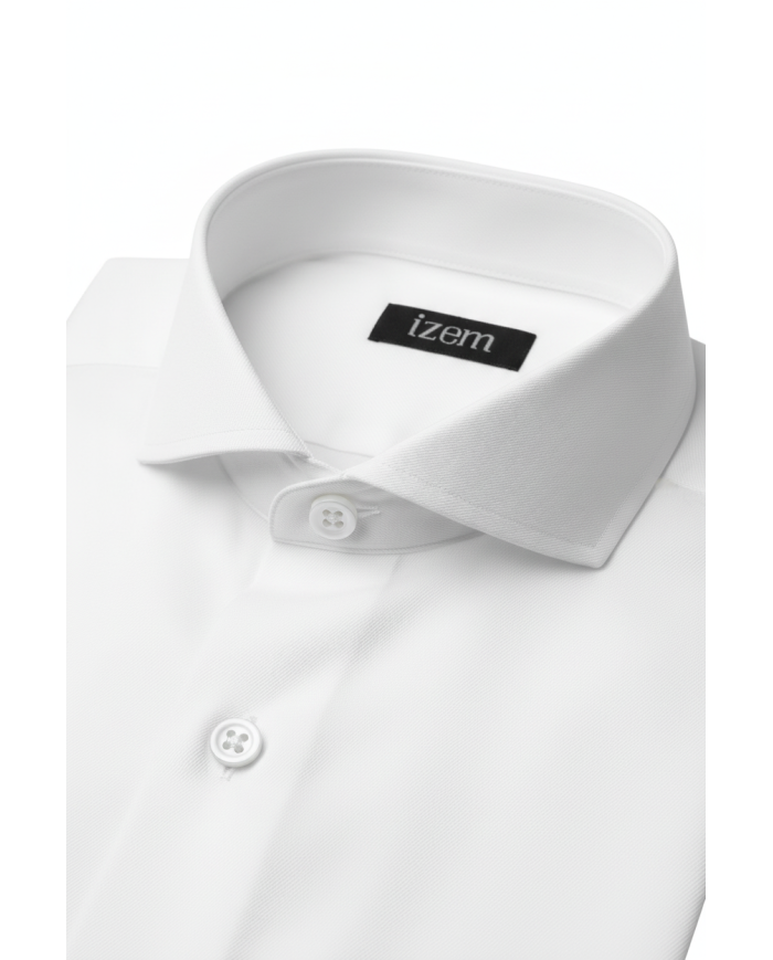 Cravate.tn | Chemise Col italien en popeline stretch - noir