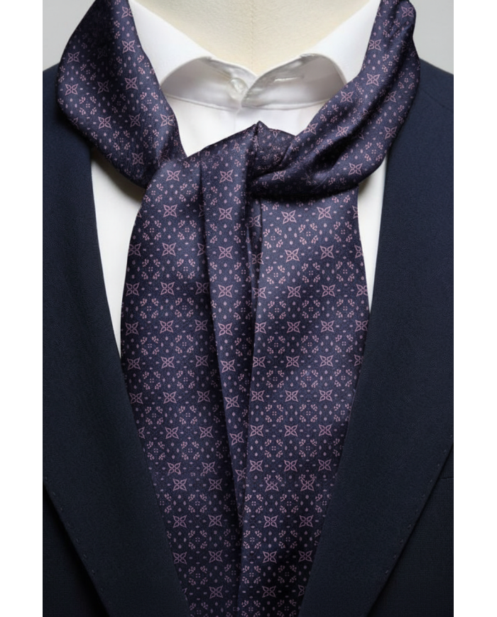 Foulard pour homme bleu nuit à motifs fantaisie