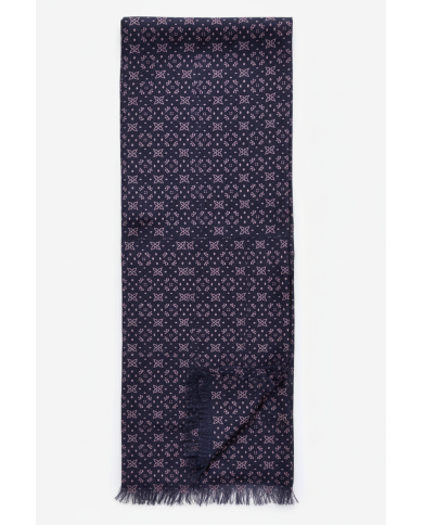 Foulard pour homme bleu nuit à motifs fantaisie