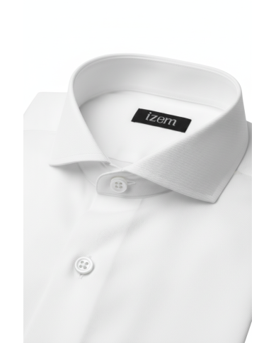 Pack 2 Chemises Col italien en popeline stretch - Blanche- Bleu ciel