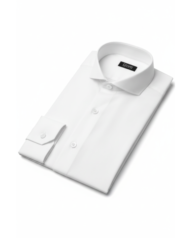 Pack 2 Chemises Col italien en popeline stretch - Blanche- Bleu ciel