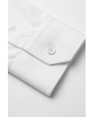 Pack 2 Chemises Col italien en popeline stretch - Blanche- Bleu ciel