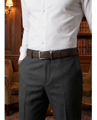 Ceinture cuir réversible : marron foncé et noir