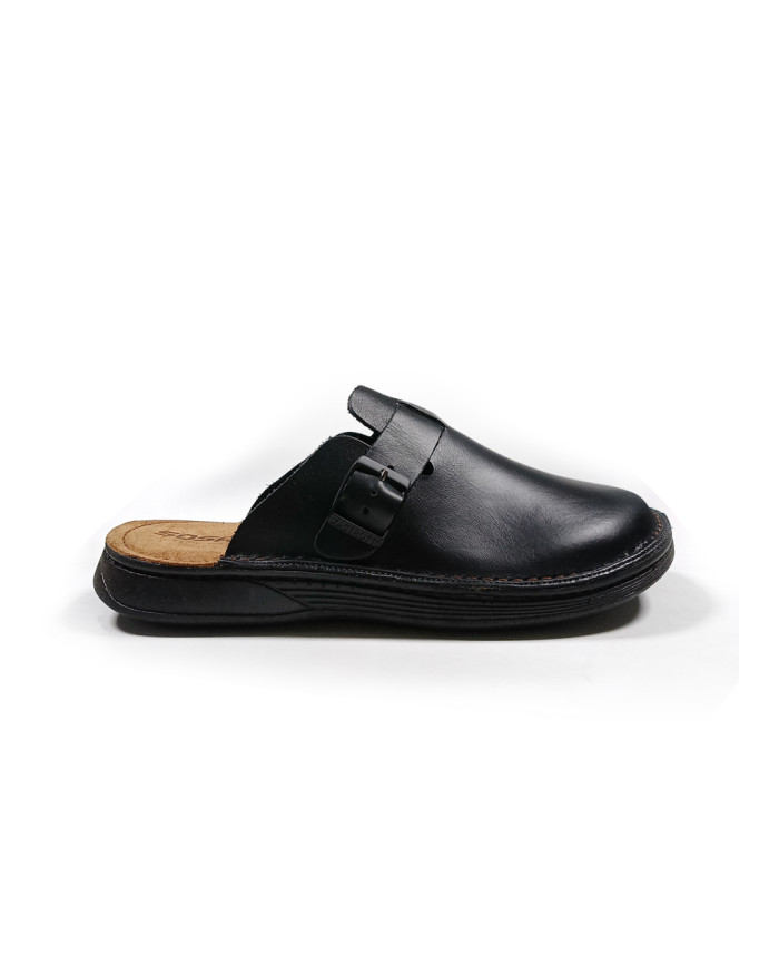Cravate.tn | Sabot en Cuir : Noir
