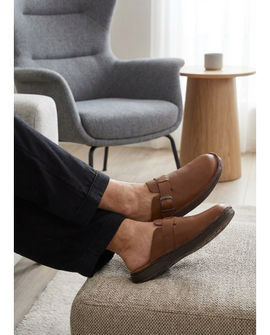 Cravate.tn | Sabot en Cuir : Camel