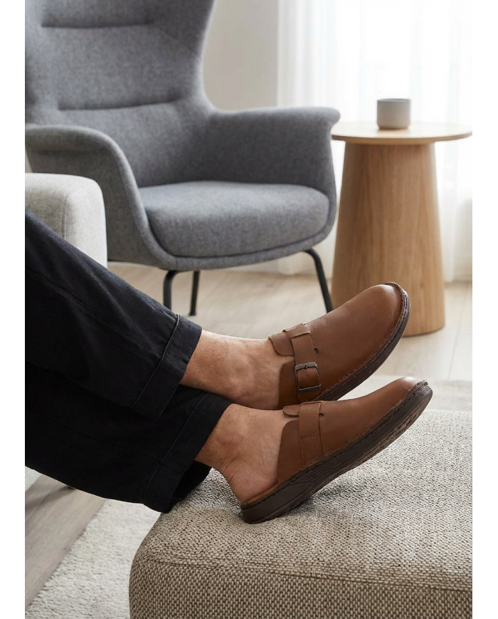 Cravate.tn | Sabot en Cuir : Camel