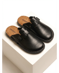 Cravate.tn | Sabot en Cuir : Noir