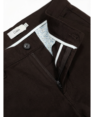 Pantalon Maco marron foncé uni texturé