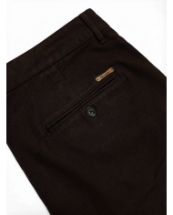 Pantalon Maco marron foncé uni texturé