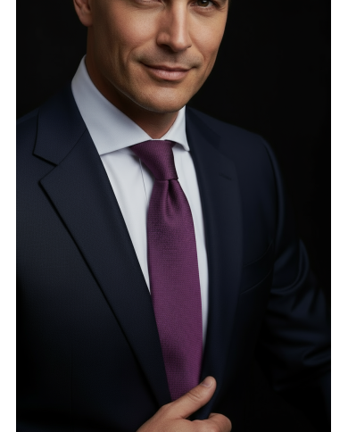 Cravate.tn | Cravate aubergine faux uni