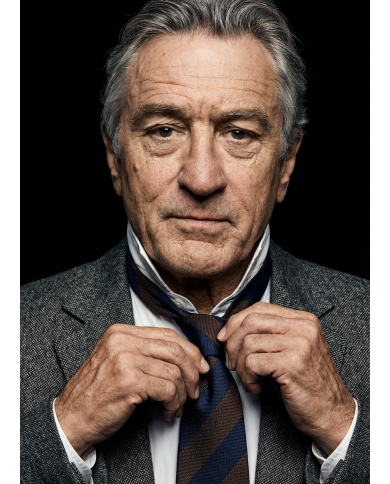 Cravate.tn | De Niro Collection : Cravate Club Bleu marine et marron
